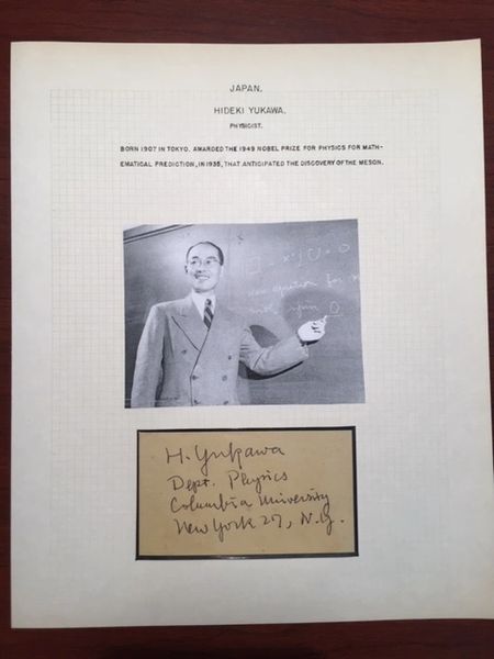 YUKAWA, HIDEKI SIGNED ENSEMBLE, JAPANESE PHYSICIST, 1949 NOBEL PRIZE