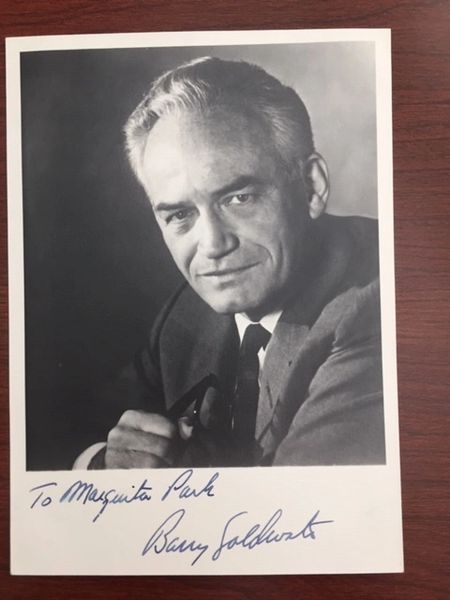 BARRY GOLDWATER SIGNED PHOTO, POLITICIAN, PRESIDENTIAL CANDIDATE