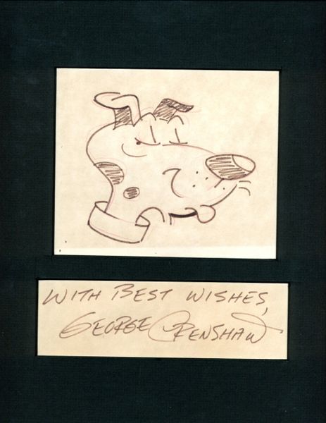 CRENSHAW, GEORGE SIGNED AND INSCRIBED ORIGINAL 7 X 8 BELVEDERE DRAWING