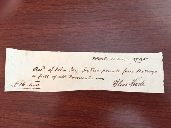JAY, JOHN, FOUNDING FATHER DOCUMENT SIGNED, 1ST CHIEF JUSTICE, GOV. NY