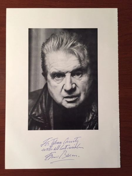 BACON, FRANCIS SIGNED ART BOOK PHOTO, ENGLISH FIGURATIVE PAINTER
