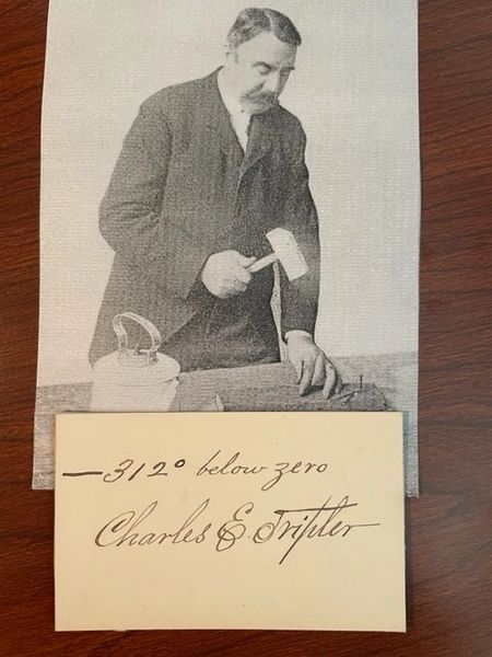 CHARLES E. TRIPLER SIGNED QUOTE, LIQUID AIR, PERPETUAL MOTION, INVENTOR, SCIENTIST