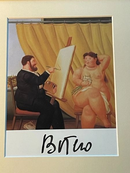 BOTERO, FERNANDO SIGNED OFFSET LITHOGRAPH, PAINTER AND HIS MODEL, 1995