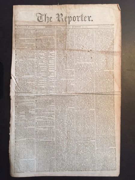 War of 1812 negotiations between Great Britian and the United States, on long front page article