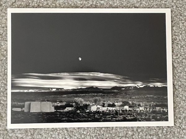 ADAMS, ANSEL SIGNED PHOTO LITHOGRAPH MOONRISE, HERNANDEZ, NEW MEXICO
