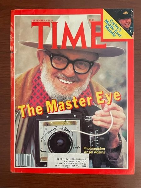 ADAMS, ANSEL SIGNED TIME MAGAZINE COVER, C.1979, PHOTOGRAPHY, ENVIRONMENTALIST