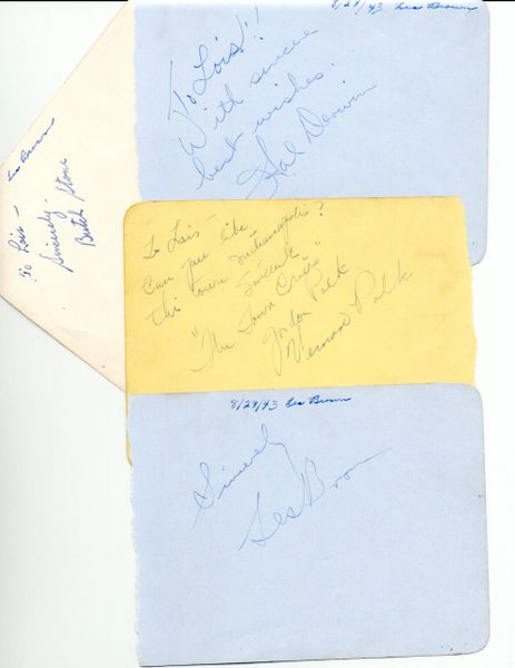 BROWN, LES AND 7 BAND OF RENOWN MEMBERS SIGNED ALBUM PAGES 1943
