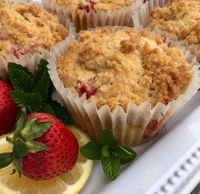 Strawberry Lemon Coffee Cake Muffins