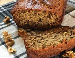 Banana Nut bread sliced.