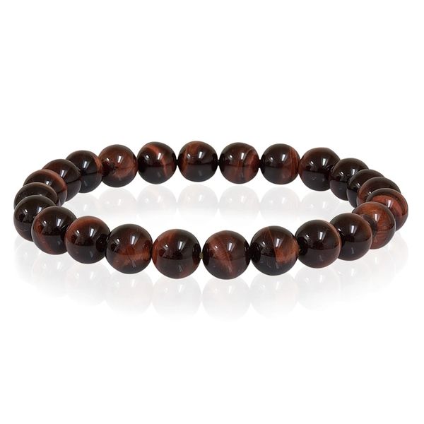 ITALGEM STEEL Mens Tiger Eye Gemstone Stretch Bead Bracelet. 8.7 ...