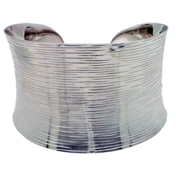 Designer Silver Cuff Bracelet with Texturing