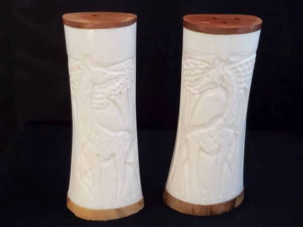 Salt and Pepper Set, Hand Carved