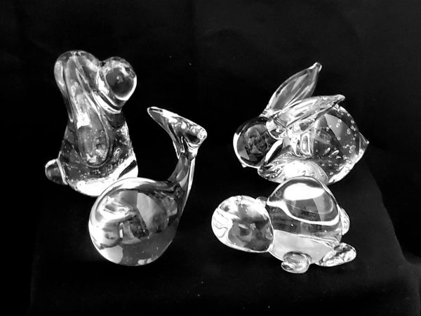 4 Vintage Crystal Figural Animals Paperweights. Art Glass. | Warthog ...