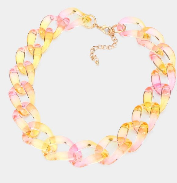 Lucite Resin Chain Link Necklace | Jewel Angels