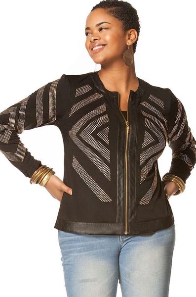 gold plus size jacket