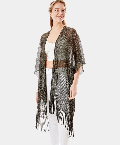 Metallic fringe cardigan hotsell