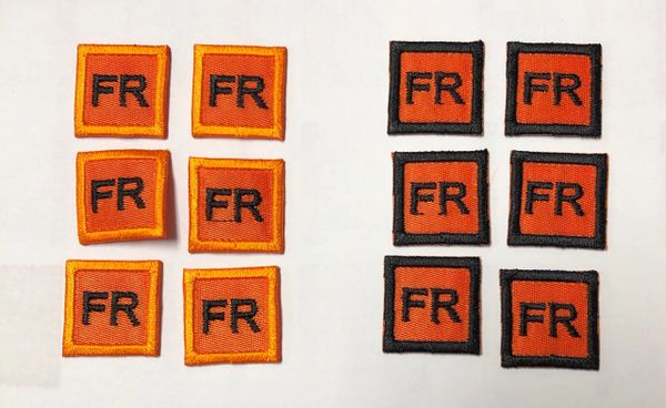 6 FR patch Replacement Tag Fire Resistant Retardant FRC Orange iron on 1  inch