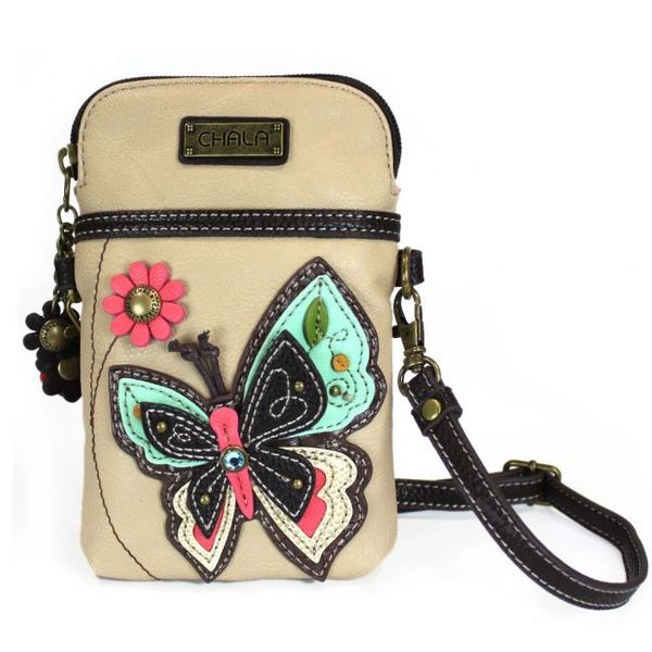 Chala Butterfly Cell Phone Cross Body Purse  Personalized Cutting Boards,  Wedding Gifts, Embroidery Services