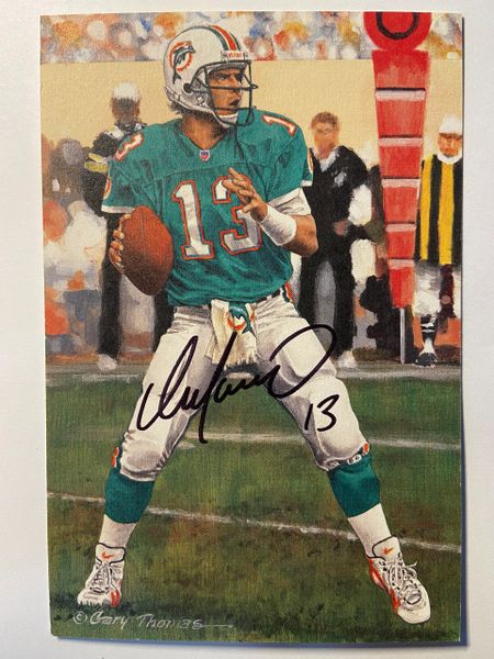 Dan Marino Autographed Pro Football Hall of Fame Goal Line Art