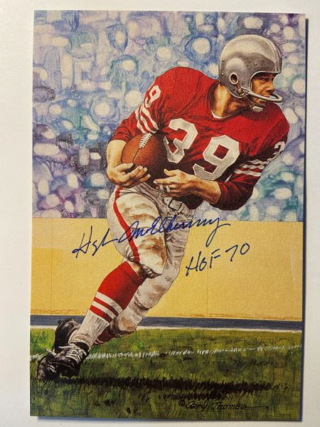 Hugh McElhenny Autographed Pro Football Hall of Fame Goal Line Art