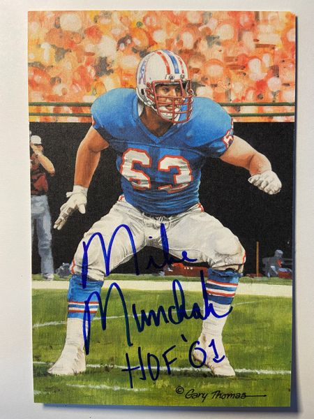 Mike Munchak Autographed Pro Football Hall of Fame Goal Line Art