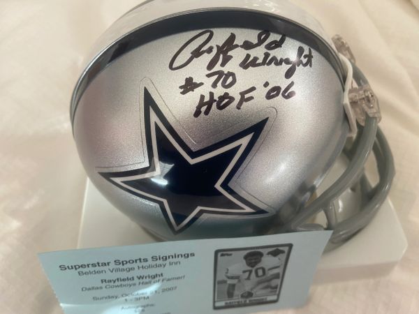 Rayfield Wright Autographed Dallas Cowboys Mini Helmet (Died 2022)