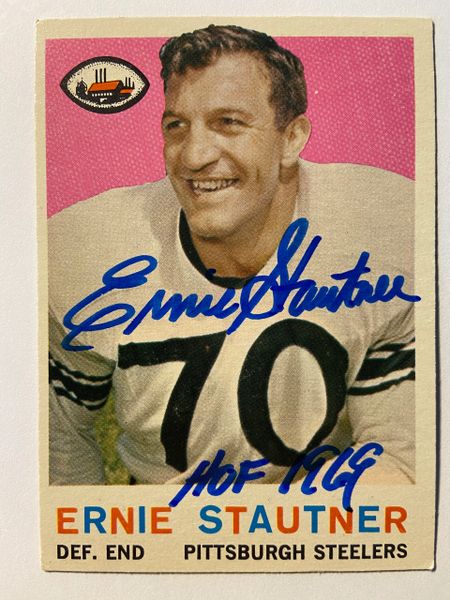 Ernie Stautner Autographed 1959 Topps Football Card #69 (Died 2006