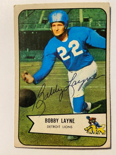 1954 Bowman Regular (Football) Card# 53 Bobby Layne of the Detroit