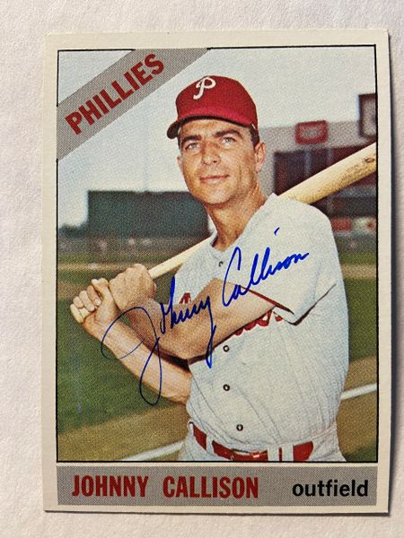 Johnny Callison Autographed 1966 Topps Baseball Card #230 (Died 2006)