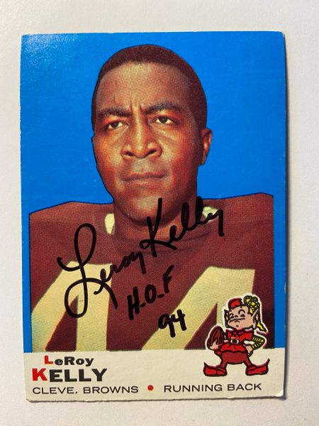 Leroy Kelly Autographed 1969 Topps Football Card #1 Cleveland Browns