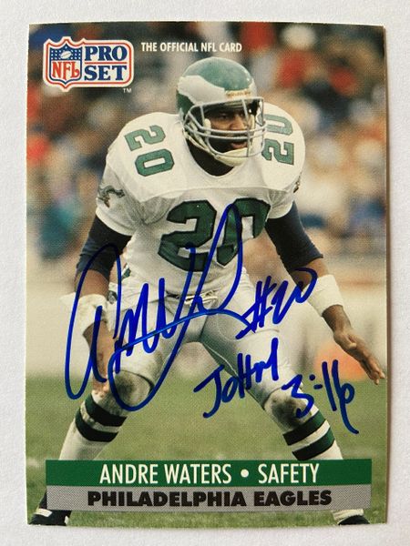 Andre Waters Autographed 1991 Pro Set Football Card #260 (Died