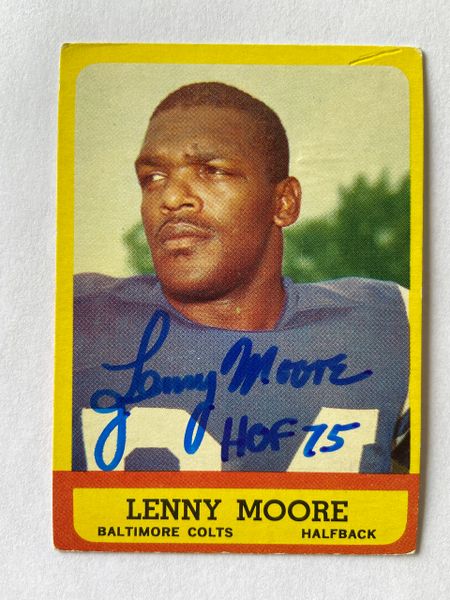 Lenny Moore Autographed Football Card –