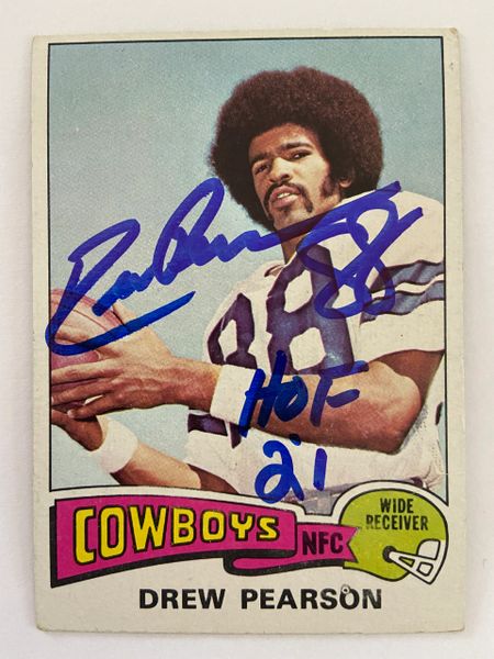 Drew Pearson Autographed 1975 Topps Football ROOKIE Card #65