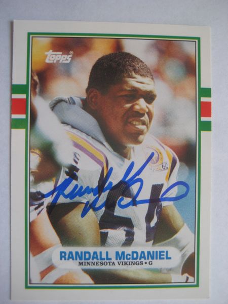 Randall McDaniel Autographed 1989 Topps Traded ROOKIE Card 54T 