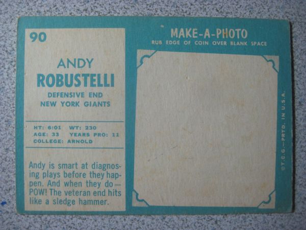 New York Giants Andy Robustelli Signed Trading Cards, Collectible Andy  Robustelli Signed Trading Cards