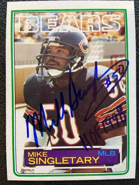 MIKE SINGLETARY AUTOGRAPHED CHICAGO BEARS STAT