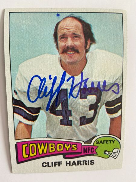 Cliff Harris Dallas Cowboys HOF Autographed 1975 Topps #490 Signed Card