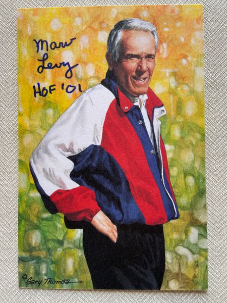 Marv Levy Autographed Pro Football Hall of Fame Goal Line Art