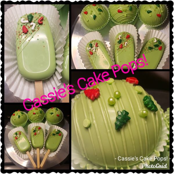 grinch cake pops