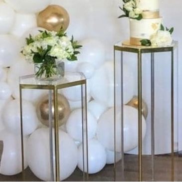 Hex Stand
White Plinths 
 Plinths 
Cake Stands 
Decor Rental
Prop Rental
Wedding Rental