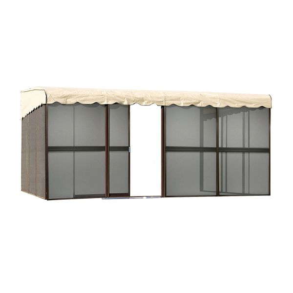 Patio Mate 10-Panel Screen Enclosure 09165, Chestnut and Almond Roof