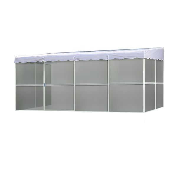 Patio Mate 8Panel Screen Enclosure 89322, White with Gray Roof