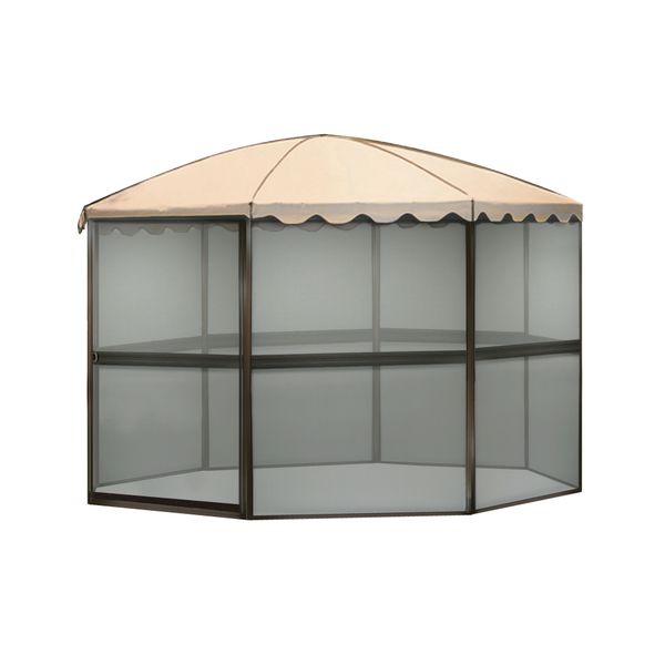 Casita 8 Panel Round Screen House 83265 Chestnut with Almond Roof