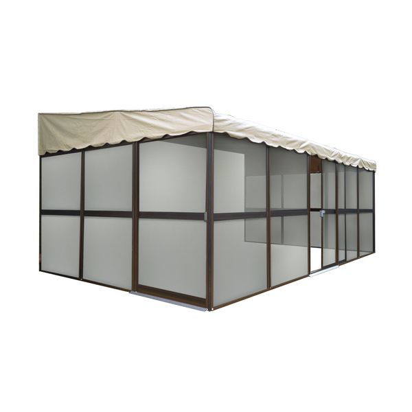 Patio Mate 11Panel Screen Enclosure 19165, Chestnut with Almond Roof