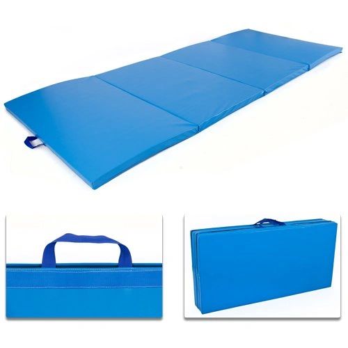 Folding Floor Exercise Mat 4' x 8' x 2 Blue