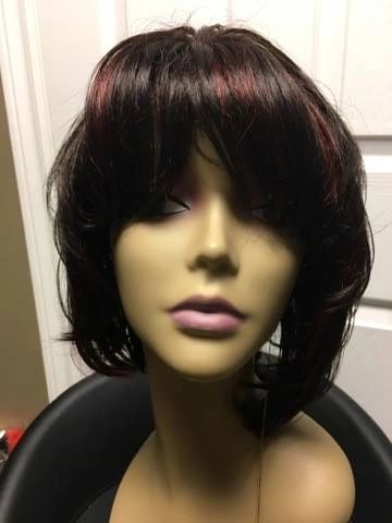 Ten Short Dark Brown With Burgundy Hair Diva By Christina
