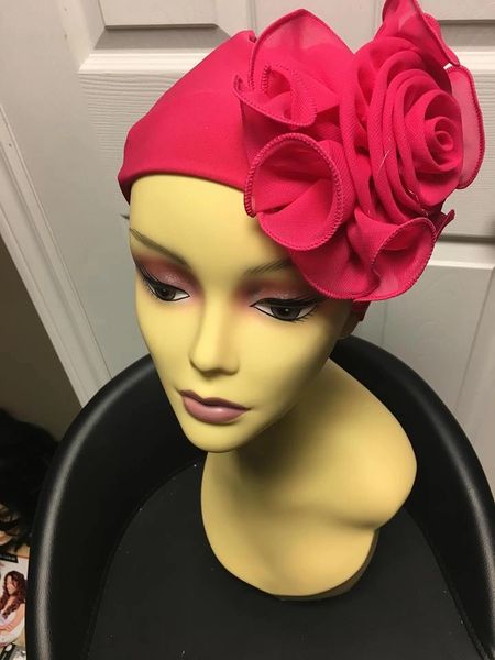 Flower hair loss cap pink | Hair Diva by Christina Fashionable ...
