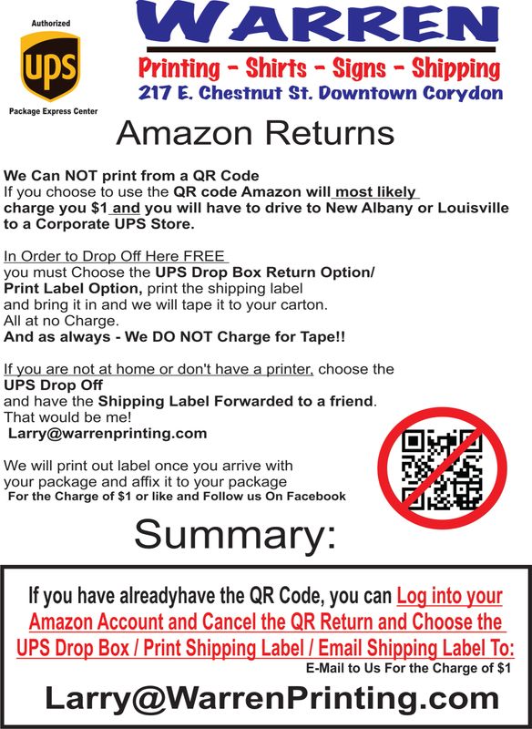 Amazon Returns | Printing, Amazon Returns, UPS & FedEx Ship Center,T