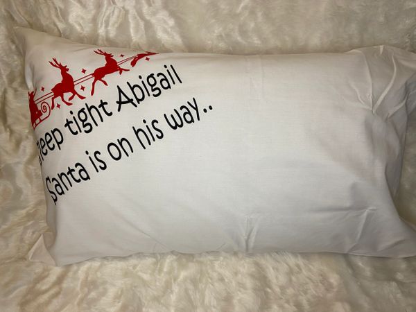 Personalised christmas outlet pillowcase