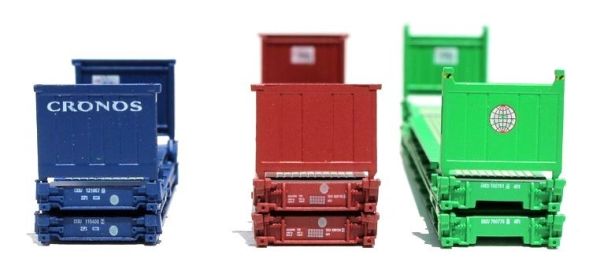 JTC,Flatracks Container Assortment, Cronos 20' x2 TEX 40' x2 Evergreen ...